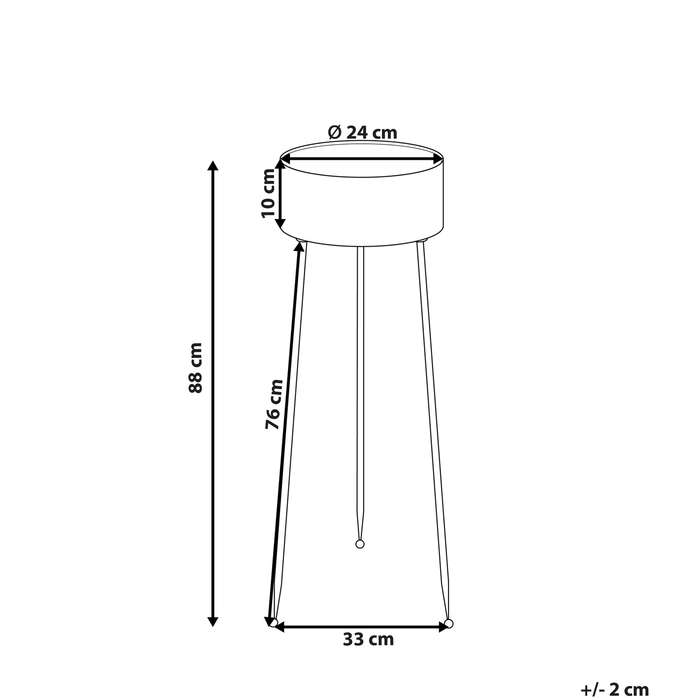 Beliani - LEIKA - Plantenbak - Zwart - 33 cm - IJzer