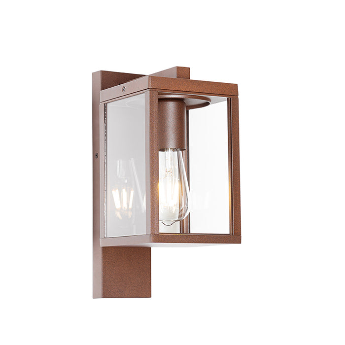 QAZQA Industriële buiten wandlantaarn roestbruin IP44 - Charlois