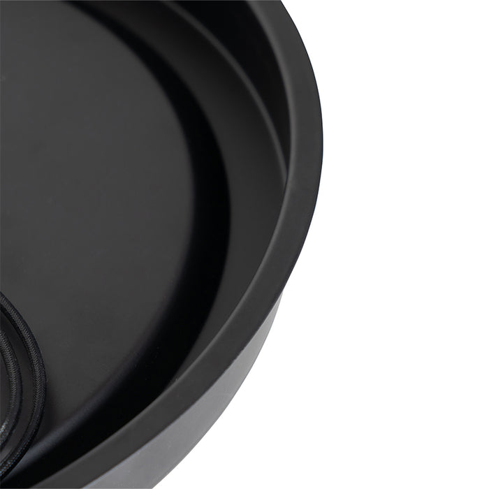 QAZQA Klassieke plafondlamp zwart met opaal glas 35 cm IP44 - Nohmi