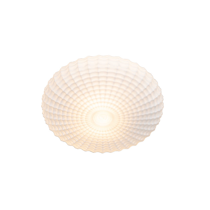 QAZQA Klassieke plafondlamp zwart met opaal glas 35 cm IP44 - Nohmi