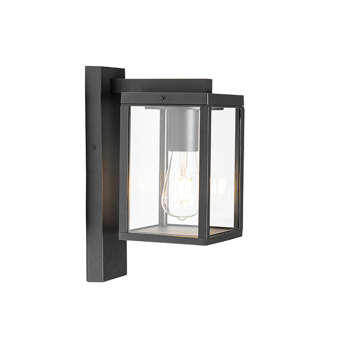 QAZQA Industriële buiten wandlantaarn zwart IP44 - Charlois