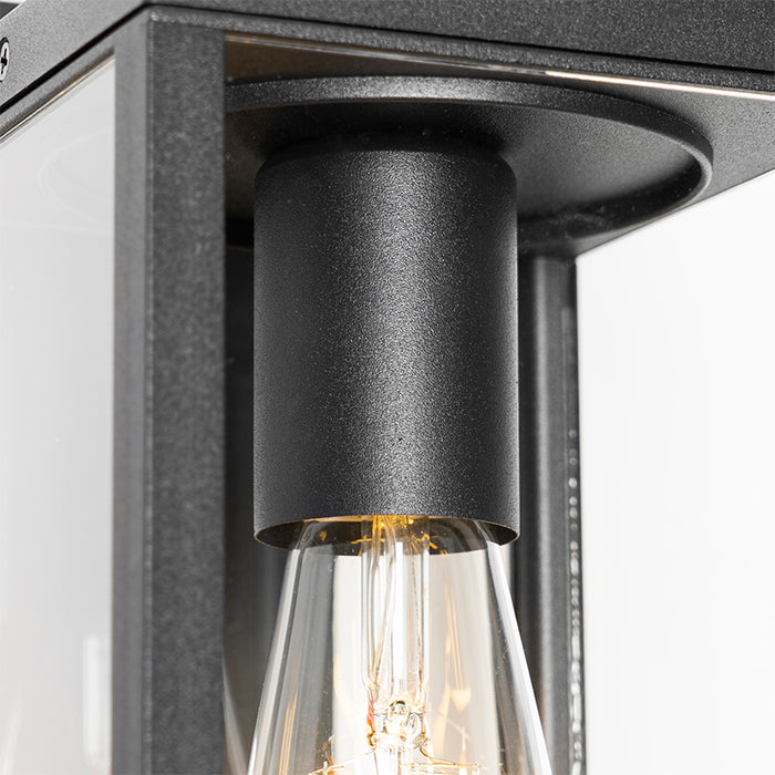 QAZQA Industriële buiten wandlantaarn zwart IP44 - Charlois