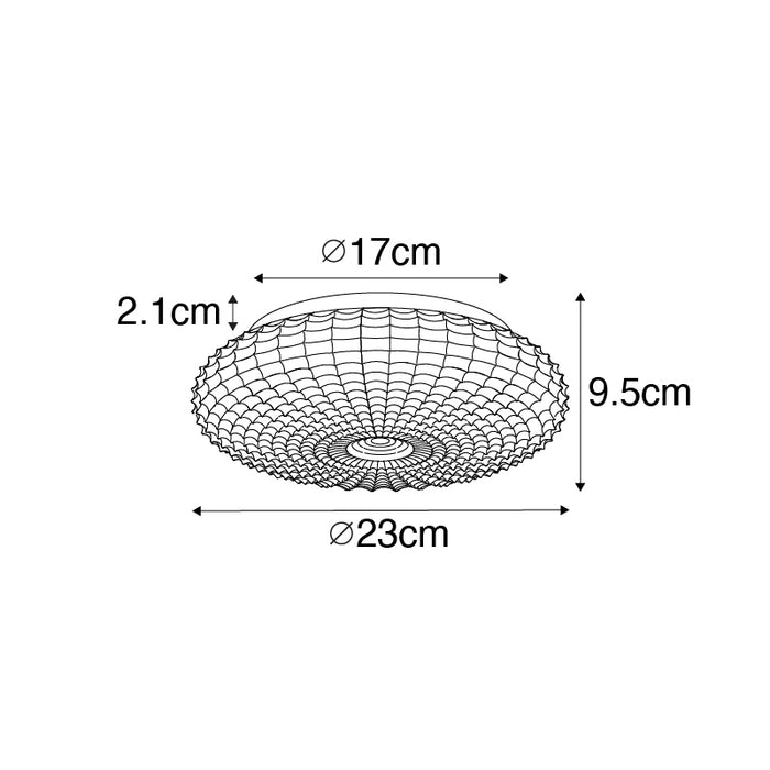 QAZQA Klassieke plafondlamp zwart met smoke glas 23 cm IP44 - Nohmi