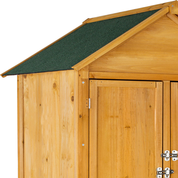 tectake® Tuinkast met puntdak - Bruin