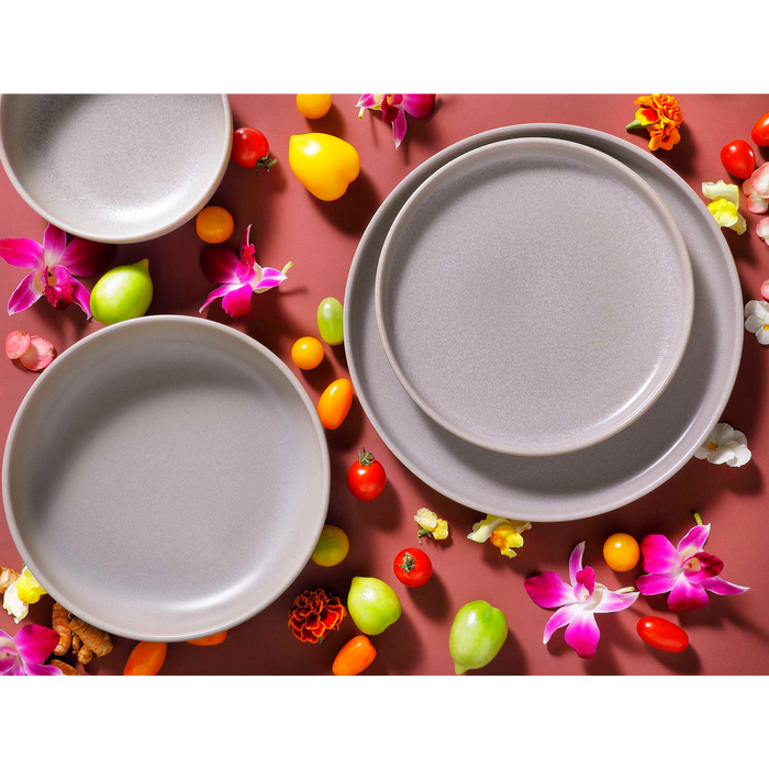 Palmer Bord Sandy Loam 28 cm Grijs Stoneware 2 stuks