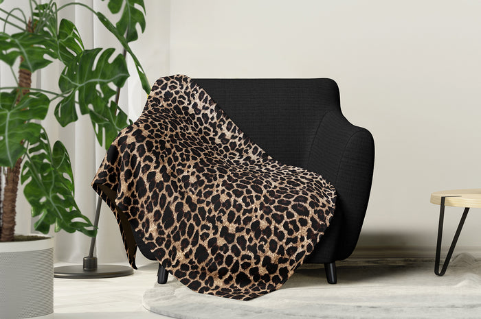 LINNICK Flanel Fleece Deken Leopard - bruin - 140x200cm