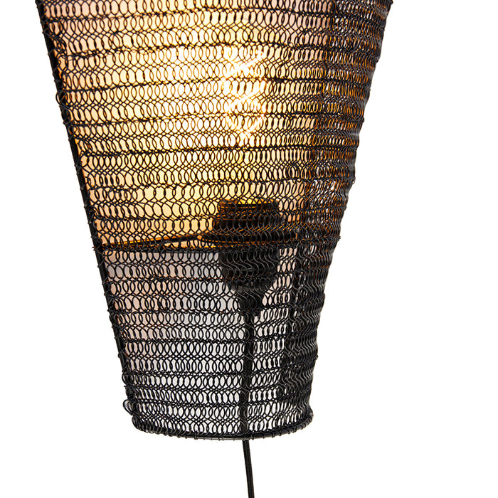 QAZQA Oosterse wandlamp zwart 45 cm - Nidum