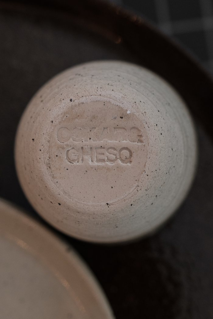 OSKAR YANN laag kopje 100 ml - set van 4 (handgemaakt) - bruin | D6.5