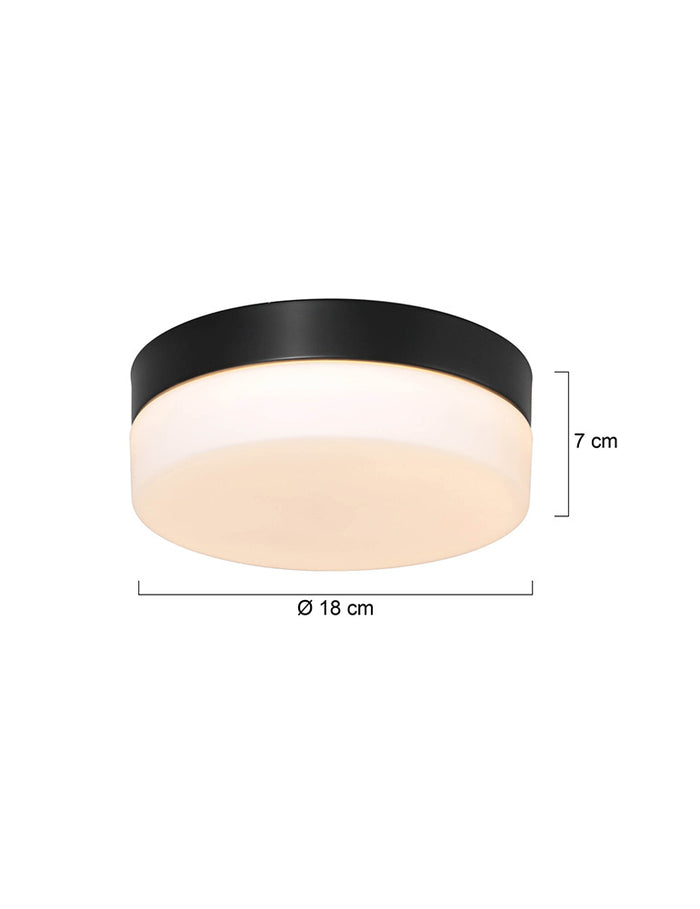 Steinhauer Plafondlamp Ikaro Ø 18 cm IP44 zwart