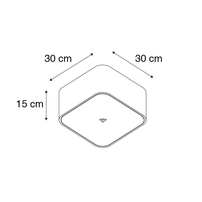 QAZQA Plafondlamp drum jute - Wit - Modern - L 300mm