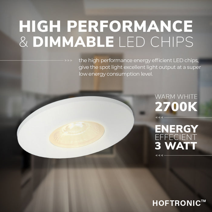 HOFTRONIC 2x Pavo - LED Inbouwspots Badkamer IP44 Wit