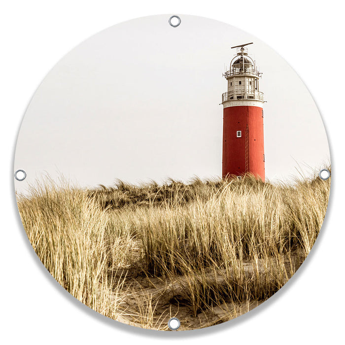 Sweet Living - Ronde Tuinposter Vuurtoren Texel- B80 x L80 cm