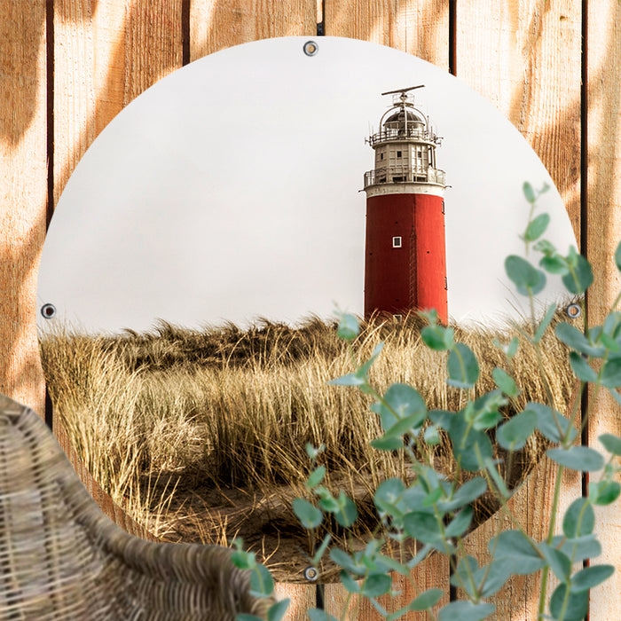 Sweet Living - Ronde Tuinposter Vuurtoren Texel- B80 x L80 cm