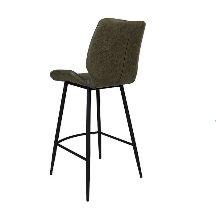 Bronx71 Industriële barkruk Barrel olijfgroen eco leer 69 cm -