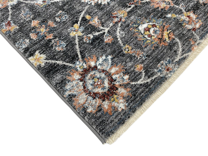 Flycarpets Lorenzo Antraciet Vloerkleed Gebloemd