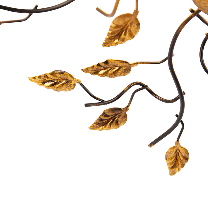 QAZQA Vintage plafondlamp zwart met goud 50 cm 3-lichts - Foglie