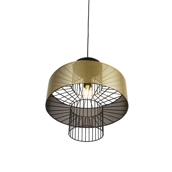 QAZQA Design hanglamp goud met zwart 40 cm - Tess