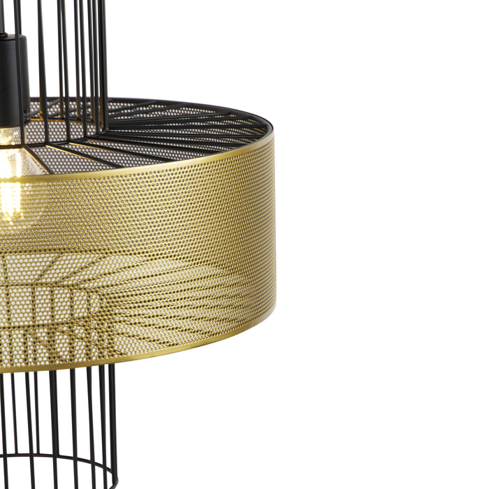 QAZQA Design hanglamp goud met zwart 40 cm - Tess