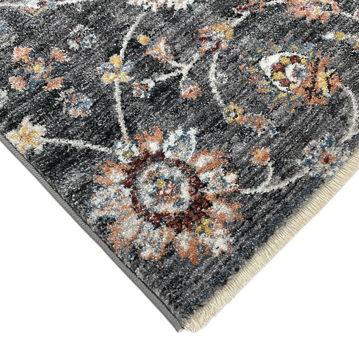 Flycarpets Lorenzo Antraciet Vloerkleed Gebloemd