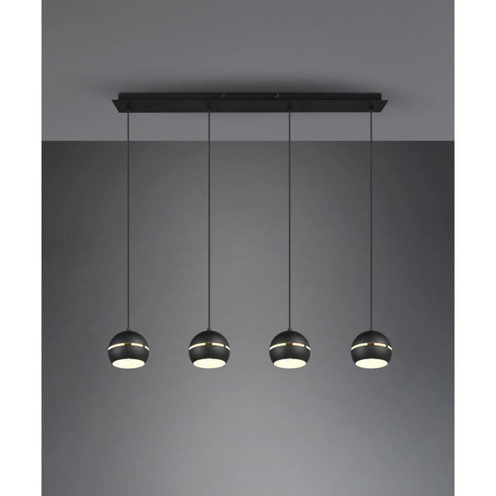 Trio Leuchten Fletcher Hanglamp 4x E14 Mat Zwart