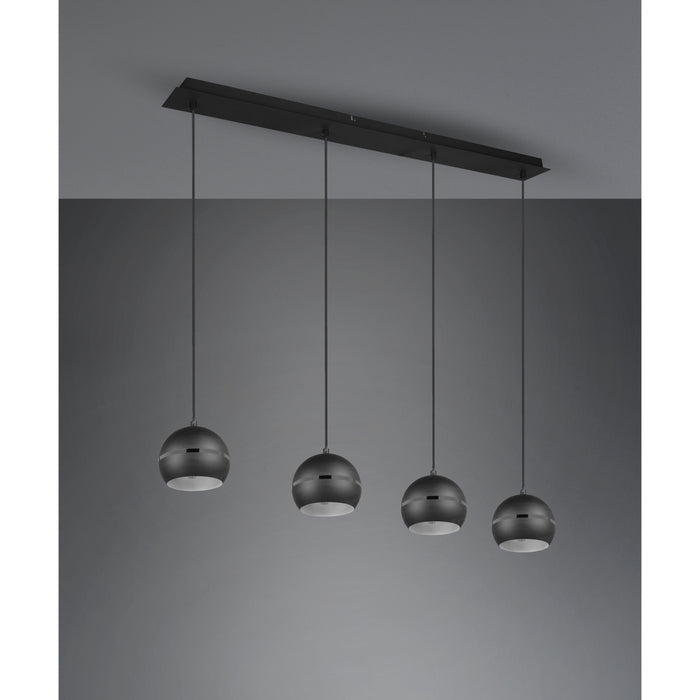 Trio Leuchten Fletcher Hanglamp 4x E14 Mat Zwart