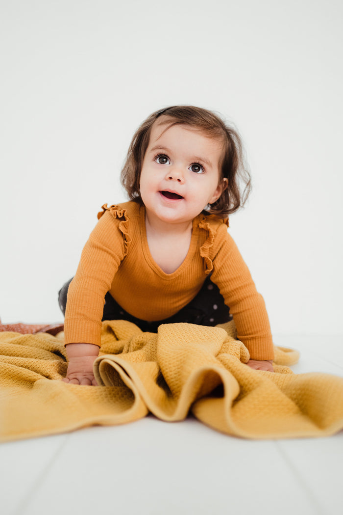 Briljant Wiegdeken Pique Zomer - oker