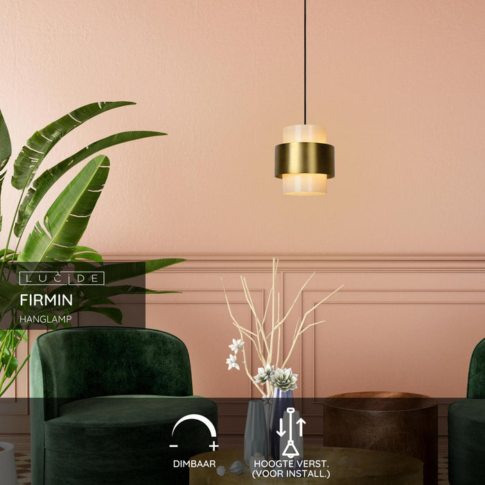Lucide FIRMIN Hanglamp - Mat Goud | Messing