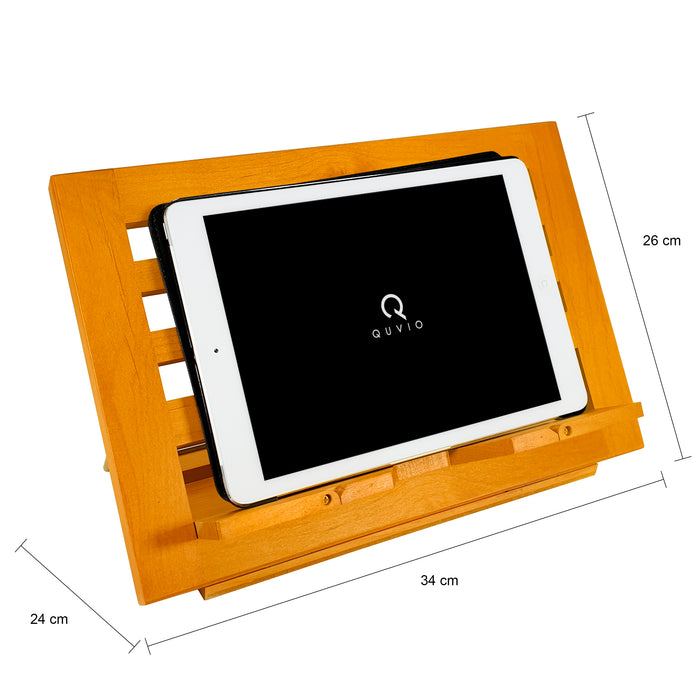 QUVIO Kookboekstandaard | Boekenstandaard | Tabletstandaard - Hout