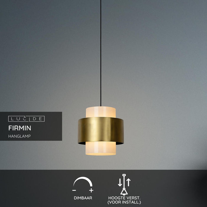 Lucide FIRMIN Hanglamp - Mat Goud | Messing