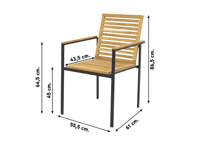 VDG Milo stapelstoel - natural teak