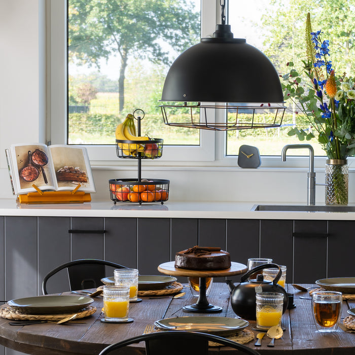 QUVIO Fruitmand 2 laags - Metaal - Zwart