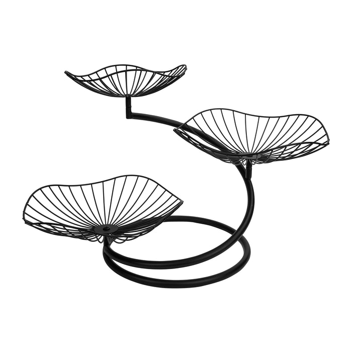 QUVIO Fruitmand 3 laags metaal - Zwart