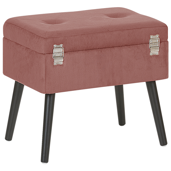 Beliani - MALLARD - Hocker - Roze - Corduroy