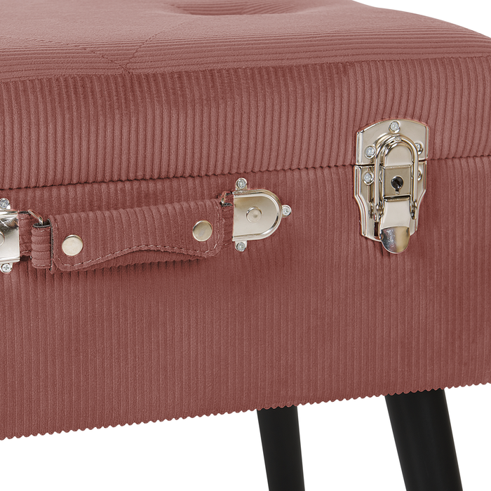 Beliani - MALLARD - Hocker - Roze - Corduroy