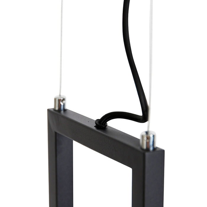 QAZQA Industriële hanglamp zwart met rek 4-lichts GU10 - Cage Rack