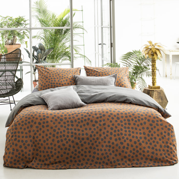Walra Spots & Dots Dekbedovertrek 240 x 220/240 cm - Bruin
