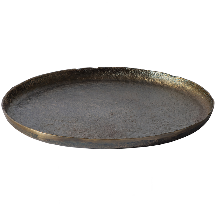 WOOOD Serving Plate Dienblad - Metaal - Antique Brass - Set van 2