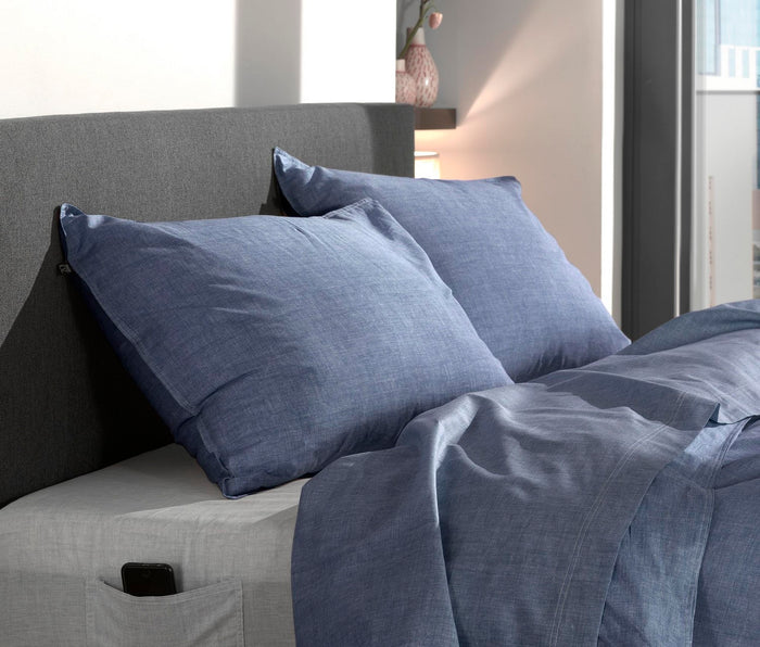 Zo Home Dekbedovertrek Katoen Lino Linnen Look bonnet blue