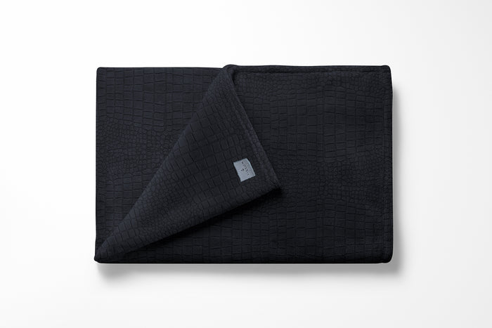 LINNICK Flanel Fleece Deken Croco - zwart - 140x200cm