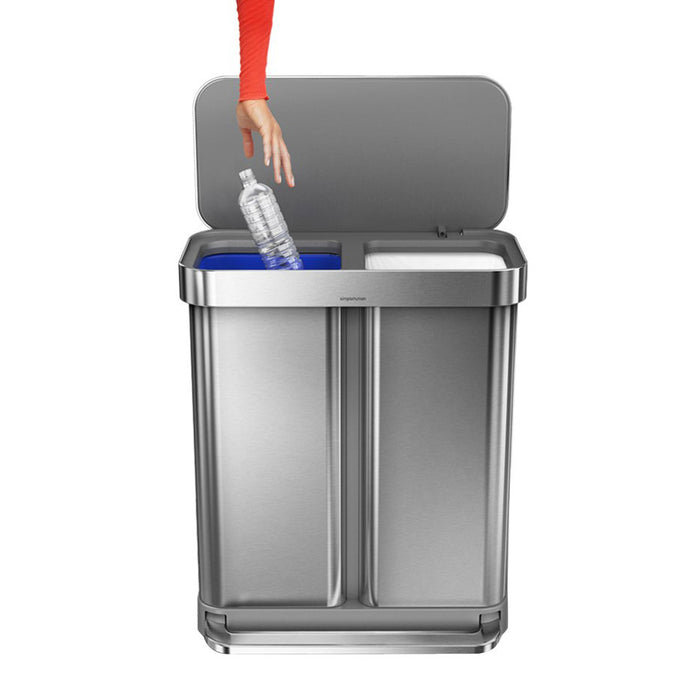 Simplehuman Rectangular Liner Pocket Pedaalemmer 58 Liter (34+24 L)