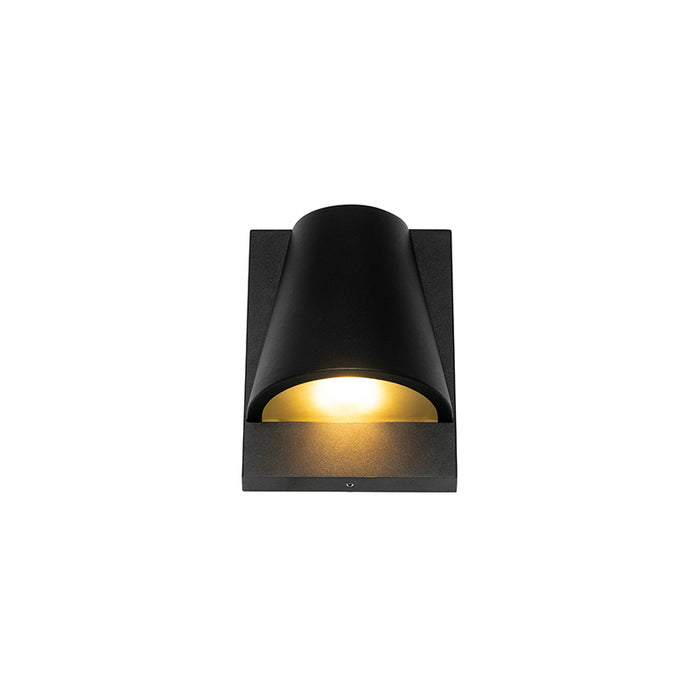QAZQA Industriële buiten wandlamp zwart IP44 - Femke