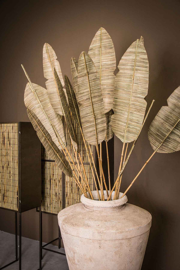 PTMD Gedroogde Bloem Bamboe Steel Palmblad - 31 x 1 x 190 cm - Goud