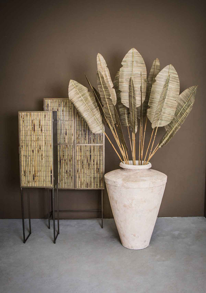 PTMD Gedroogde Bloem Bamboe Steel Palmblad - 31 x 1 x 190 cm - Goud