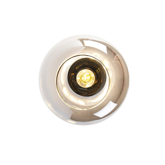 QAZQA Design plafondlamp zwart met goud en smoke glas - Zuzanna