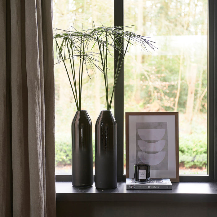 Rivièra Maison - Elegante Glas Vaasje, zwart, handgemaakt, hoogte 46 cm