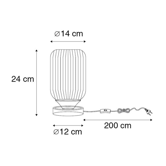 QAZQA Art Deco tafellamp zwart met smoke glas - Banci