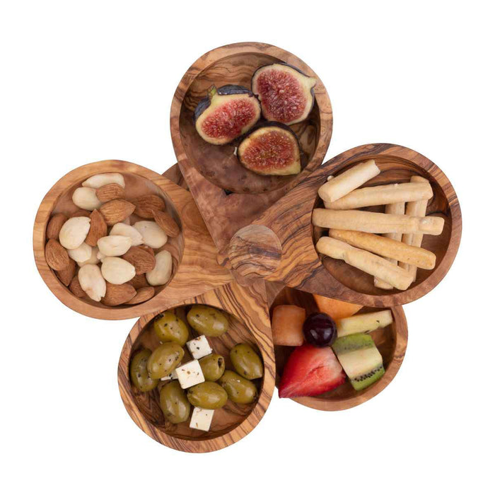 Bowls and Dishes Pure Olive Wood Etagère 5-delig