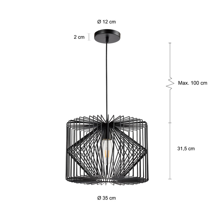 QUVIO Hanglamp metaal - QUV5048L-BLACK