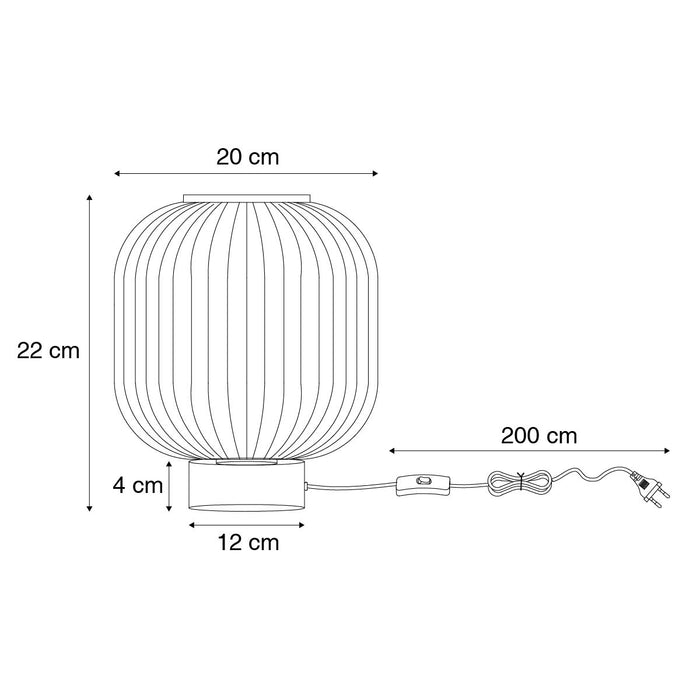 QAZQA Art Deco tafellamp zwart met smoke glas - Karel