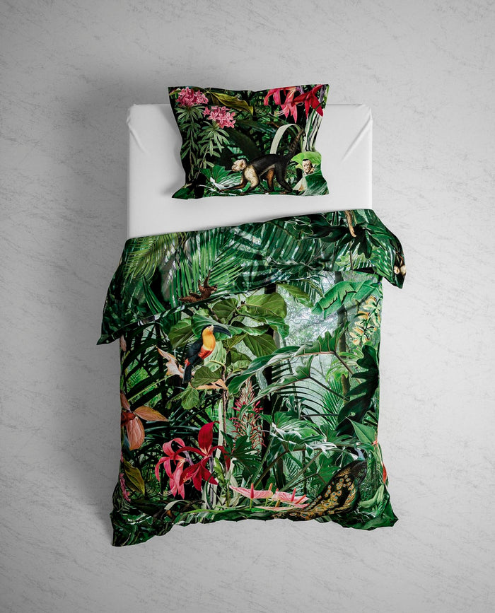 Heckett Lane Dekbedovertrek Katoen Satijn Frey - green